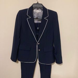 Navy blue two piece suit